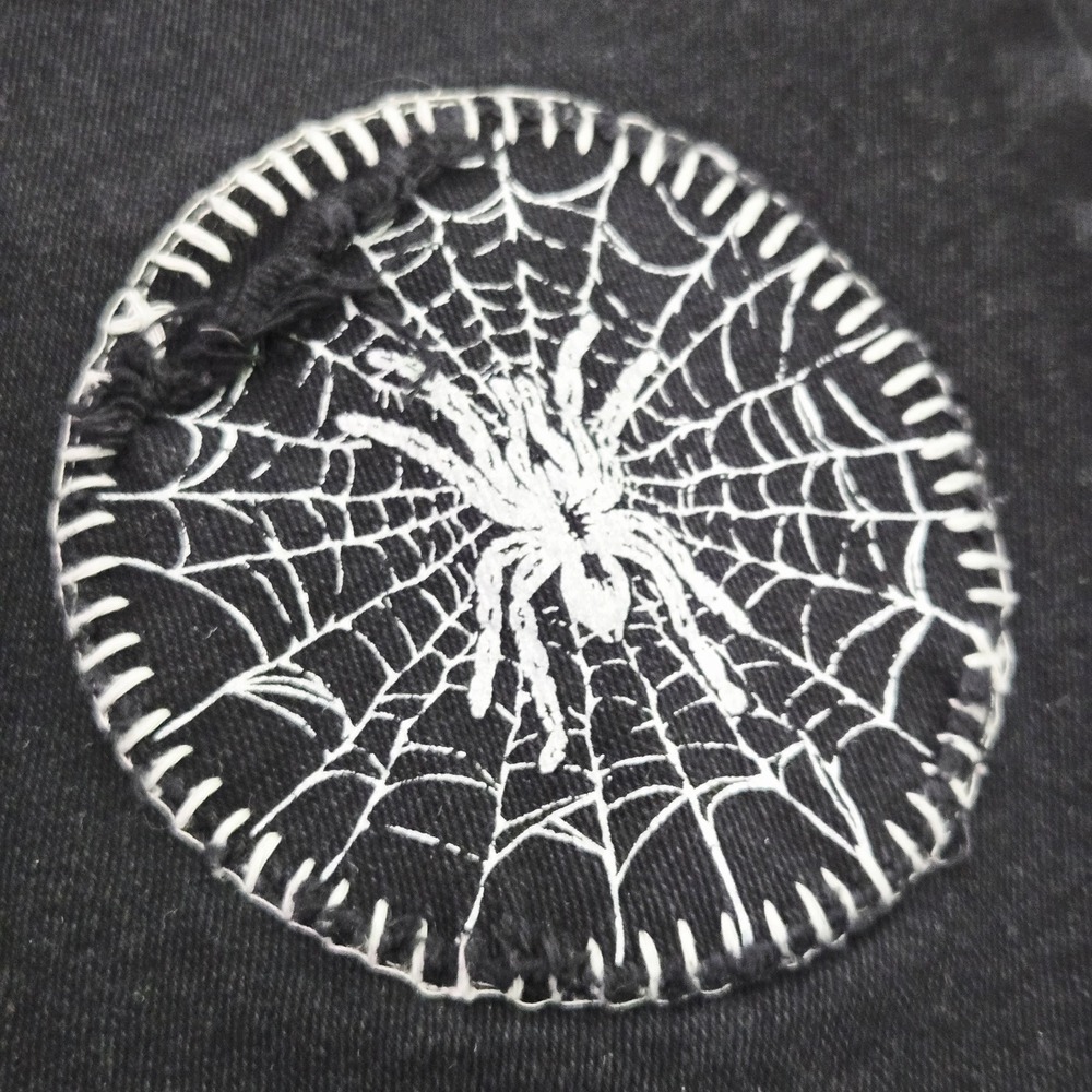 Current Mood Dolls Kill Black Jeans Womens Medium Patch Lace Up Punk Goth Skinny - Picture 8 of 16